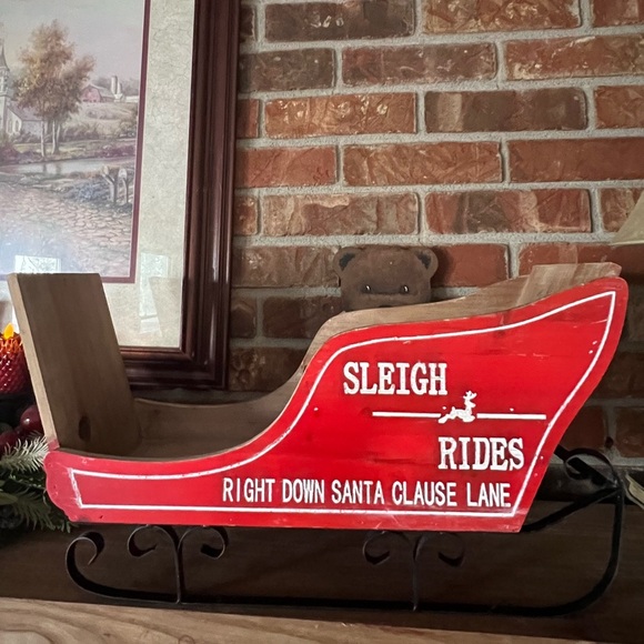 ❤️ Rare Vintage 1978 Solid Wood Hand Painted Christmas Sleigh - Picture 4 of 5